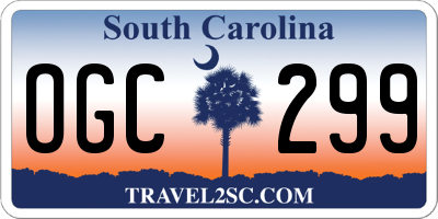 SC license plate OGC299