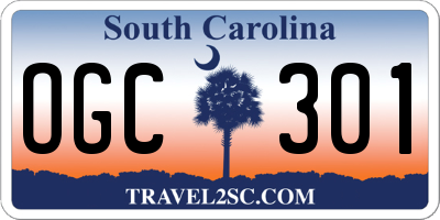 SC license plate OGC301