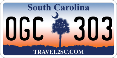 SC license plate OGC303