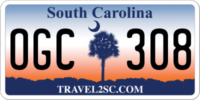 SC license plate OGC308