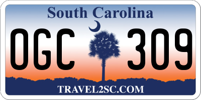 SC license plate OGC309