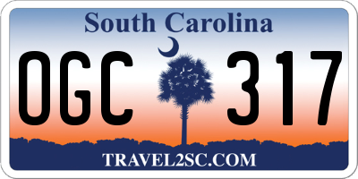 SC license plate OGC317