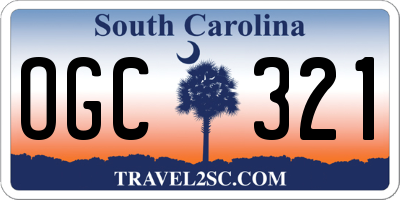 SC license plate OGC321