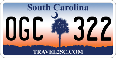 SC license plate OGC322