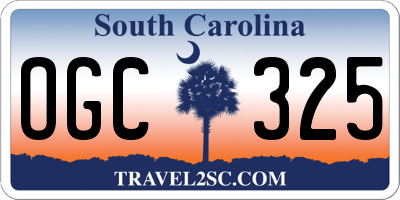 SC license plate OGC325