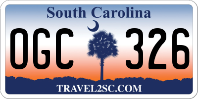 SC license plate OGC326