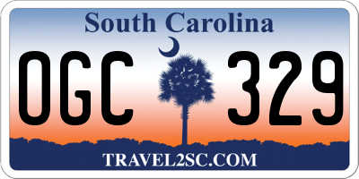 SC license plate OGC329