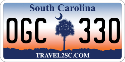 SC license plate OGC330