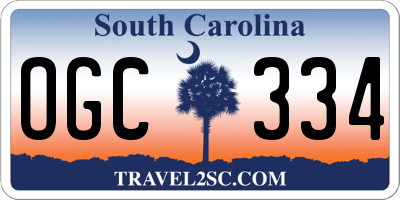 SC license plate OGC334