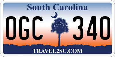 SC license plate OGC340