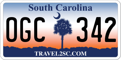 SC license plate OGC342