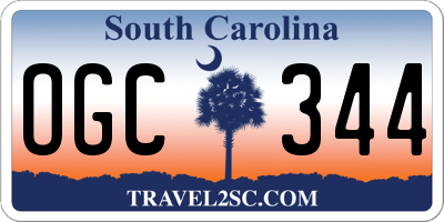 SC license plate OGC344