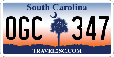 SC license plate OGC347
