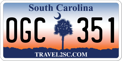 SC license plate OGC351