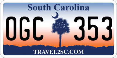SC license plate OGC353