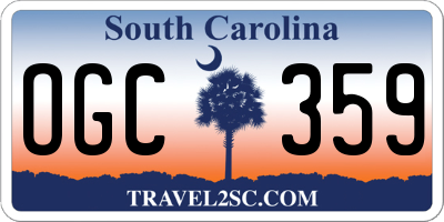 SC license plate OGC359