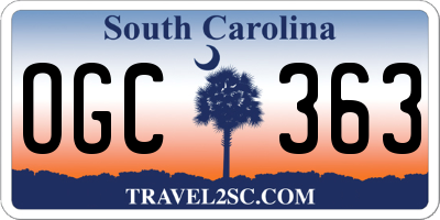 SC license plate OGC363
