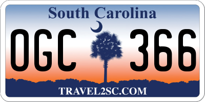 SC license plate OGC366