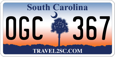 SC license plate OGC367