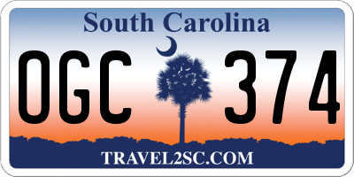 SC license plate OGC374