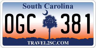 SC license plate OGC381
