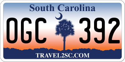 SC license plate OGC392