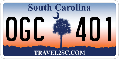 SC license plate OGC401