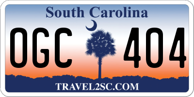 SC license plate OGC404
