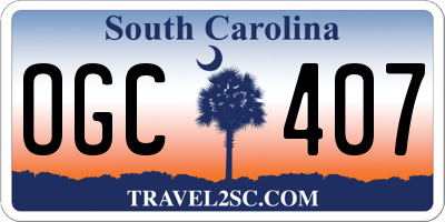 SC license plate OGC407