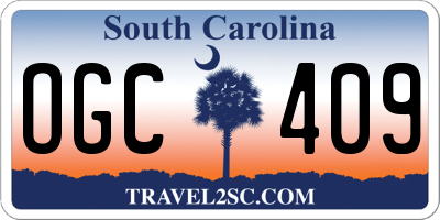 SC license plate OGC409