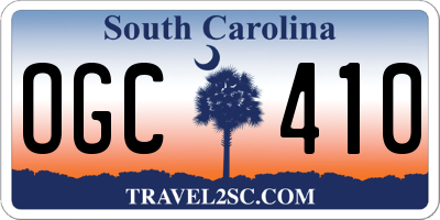 SC license plate OGC410