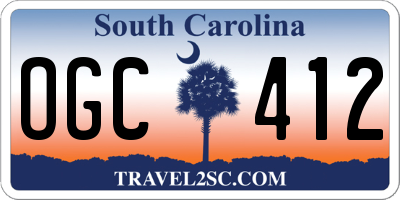 SC license plate OGC412