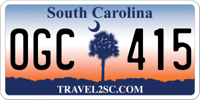 SC license plate OGC415