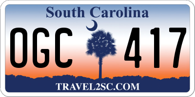 SC license plate OGC417