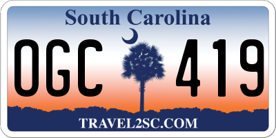 SC license plate OGC419