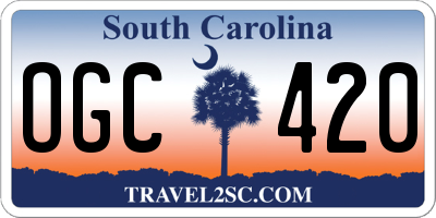 SC license plate OGC420