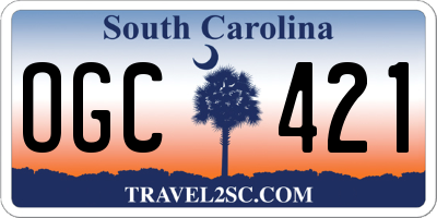 SC license plate OGC421