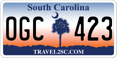 SC license plate OGC423