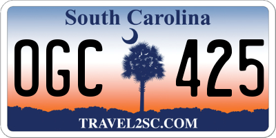 SC license plate OGC425
