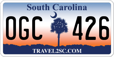 SC license plate OGC426