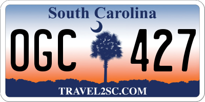 SC license plate OGC427