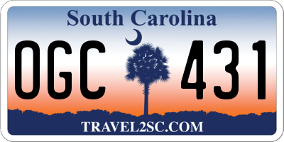 SC license plate OGC431