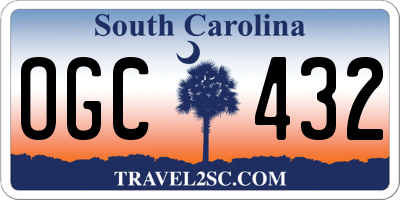 SC license plate OGC432