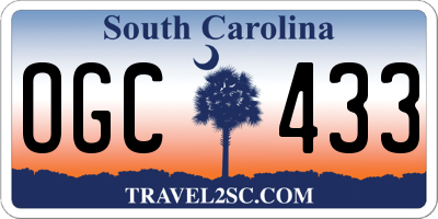 SC license plate OGC433