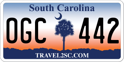 SC license plate OGC442