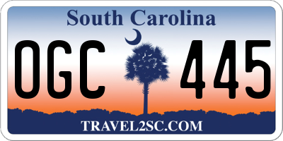 SC license plate OGC445