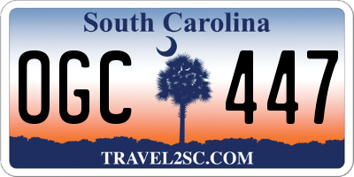 SC license plate OGC447
