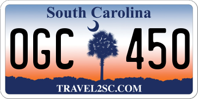 SC license plate OGC450