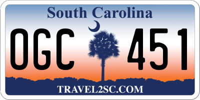 SC license plate OGC451