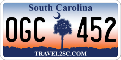 SC license plate OGC452